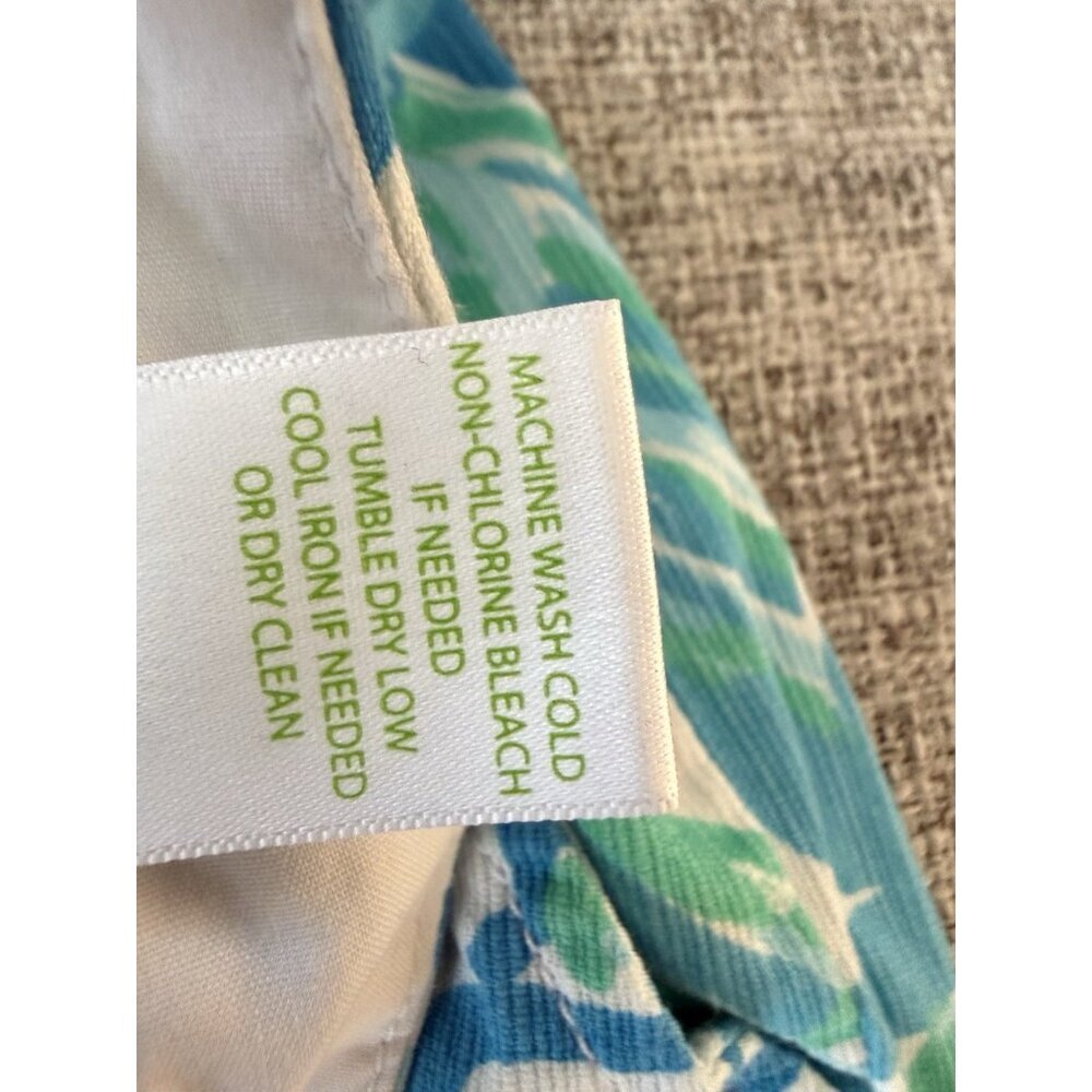 Lilly Pulitzer Buttercup Scalloped Hem Shorts Sz 10 Blue Green Coastal Vacation - Picture 9 of 13